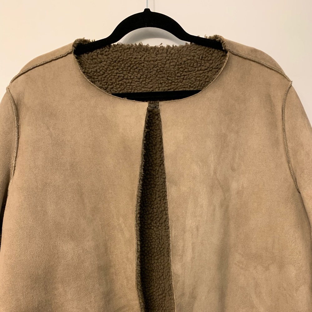 Faux Suede Shearling Jacket